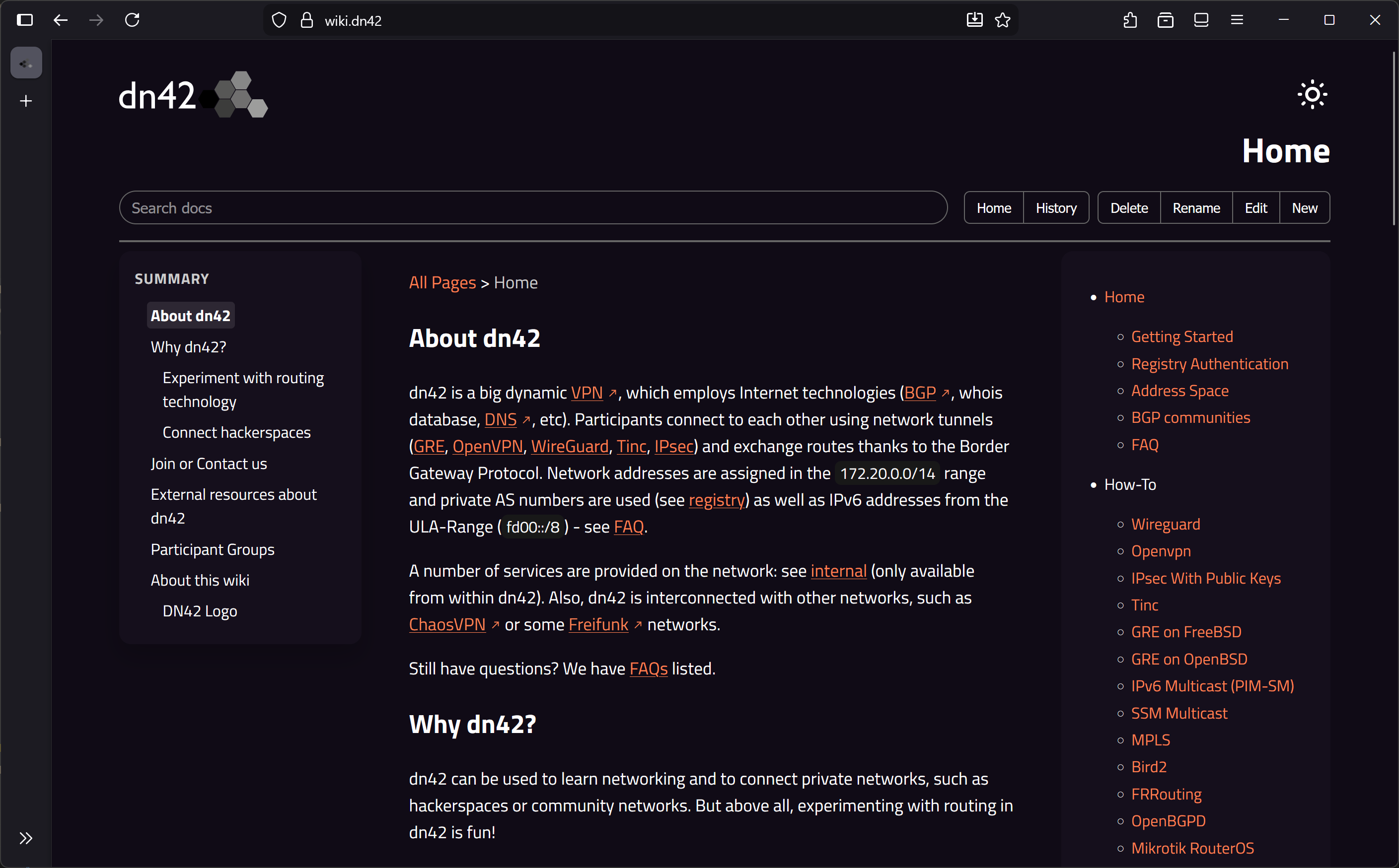 Screenshot of iEdon DN42 Wiki Go